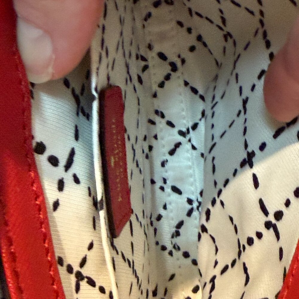 Kate Spade Red Saffiano Leather Crossbody Bag with Gold Turnlock EUC - Picture 13 of 15